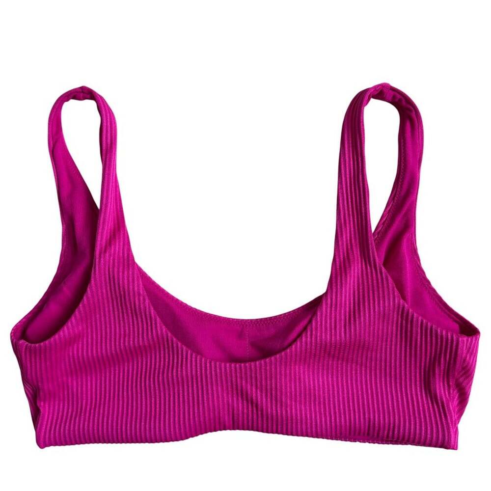 Express Ribbed Bikini Top (Hot Pink) - Large - Picture 2 of 5